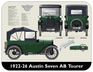 Austin Seven AB Tourer 1922-26 Place Mat, Medium
